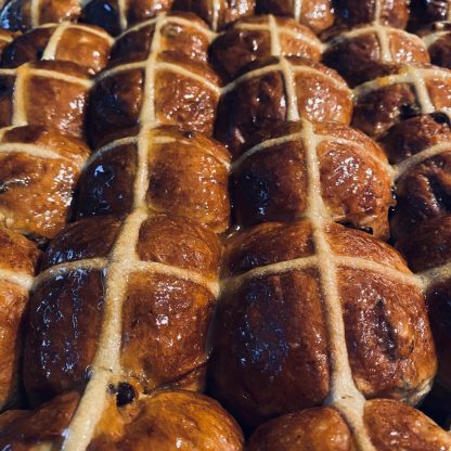 A selection of hot cross buns